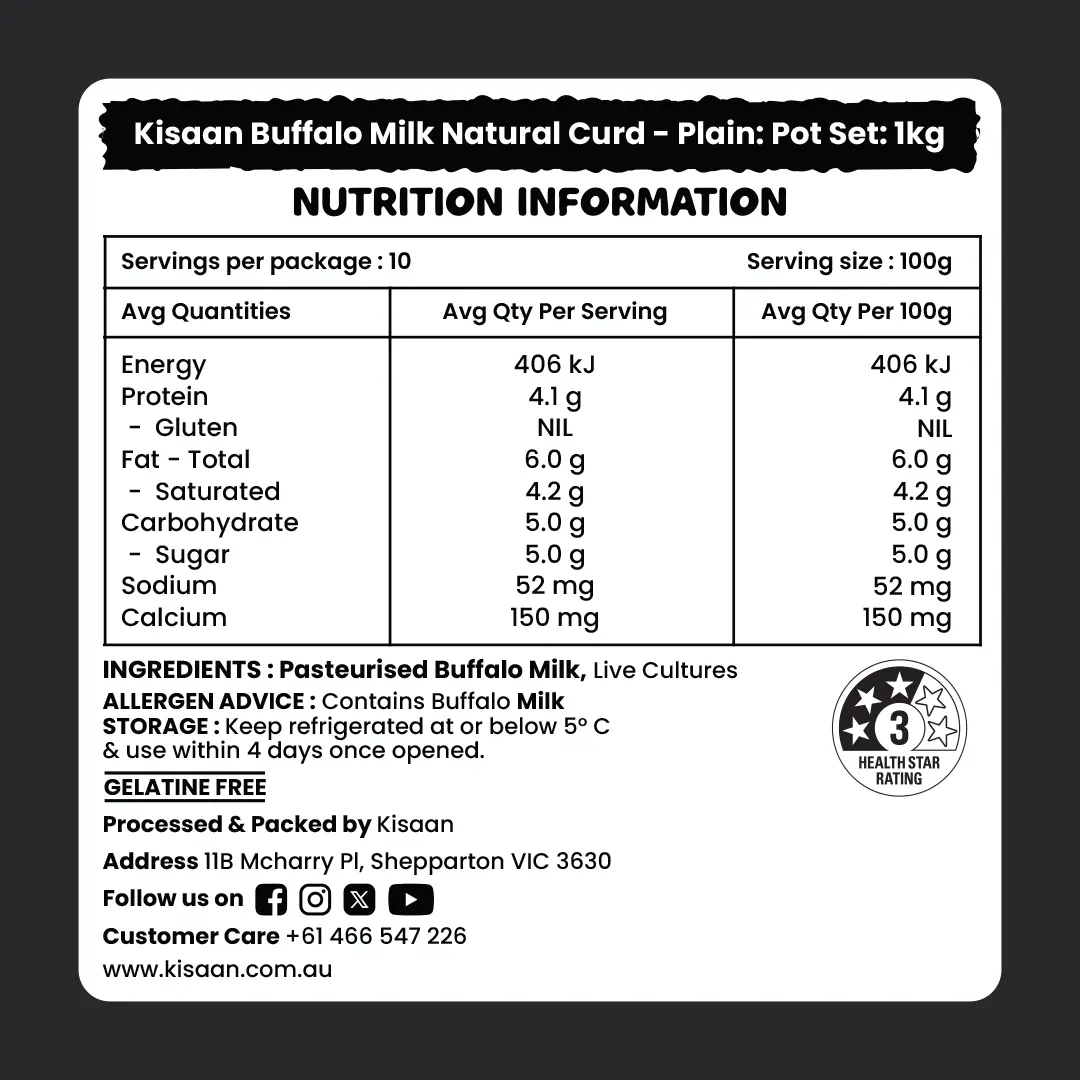 Kisaan Pot Set Curd - 1Kg